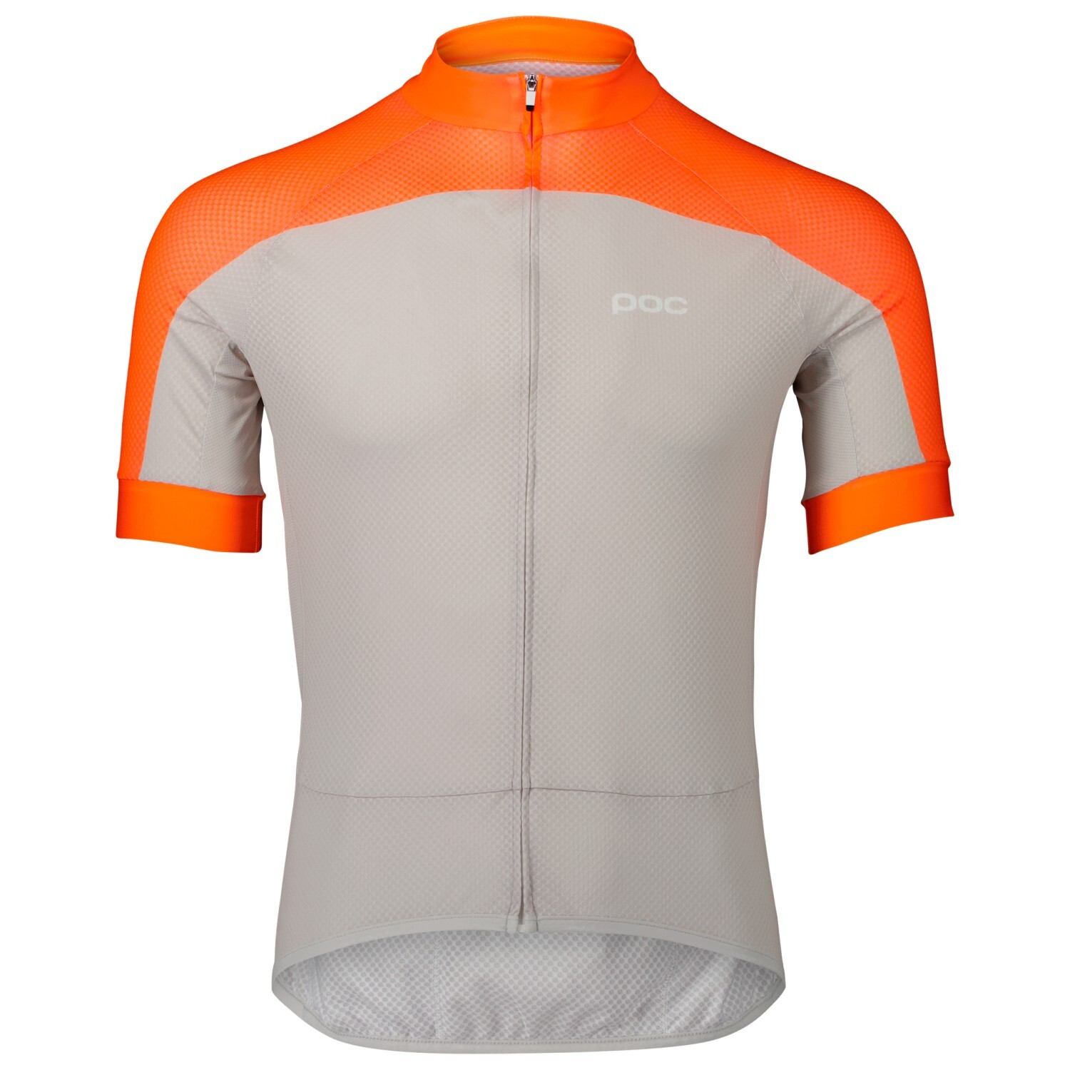 

Велосипедный трикотаж Poc Essential Road Logo Jersey, цвет Zink Orange/Granite Grey