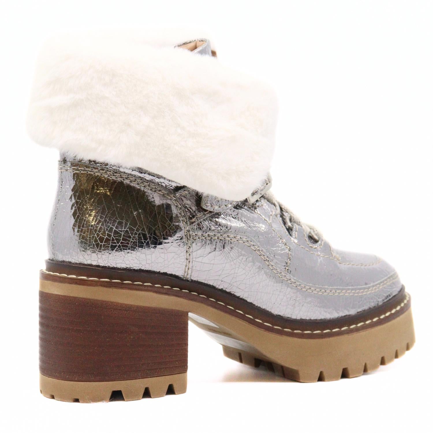 Женские уютные ботинки Jasper Hiker в бледно-металлическом оттенке Free People, Pale Pewter — фото 4