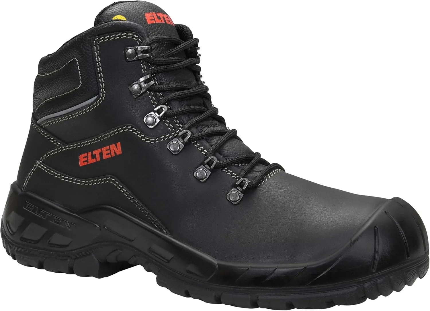 Защитные ботинки ELTEN Lutz II ESD S3 HI на шнуровке для мужчин и женщин, изготовлены из кожи, с металлическими носками, легкие, классического черного цвета