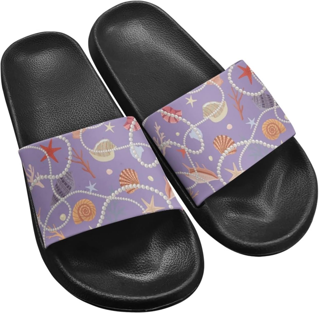 

Сандалии Micoklinlin для женщин и мужчин, милые резиновые шлепанцы-слипоны, модные тапочки для душа, йоги, бассейна и пляжа, водонепроницаемые, Conch Pearls