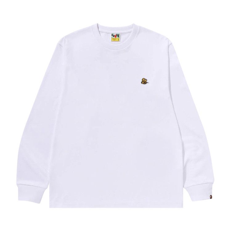 

Футболка BAPE Bee One Point Long-Sleeve Tee, White