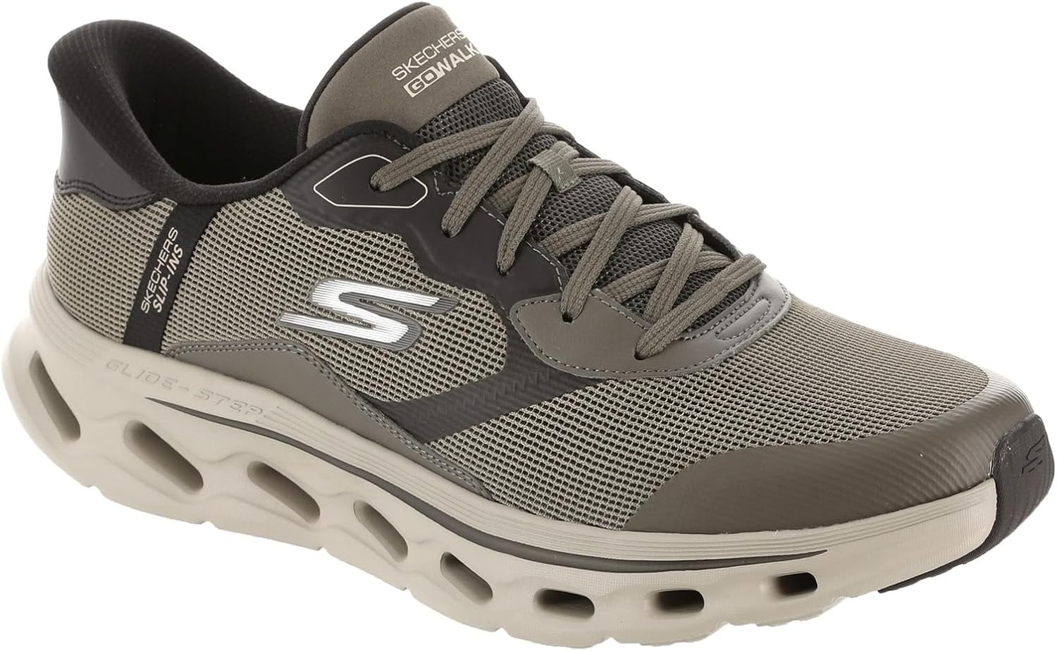Мужские кроссовки Skechers Hands Free Slip-ins Go Walk Glide-Step 2.0 - Zac, цвет Dark Taupe — фото 2