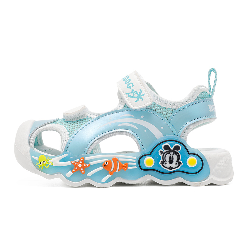 

Износостойкие дышащие низкие детские сандалии для детей 3-7 лет BOBDOG, синий/белый