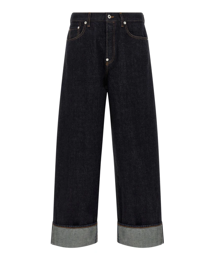 

Джинсы свободного кроя с подворотами, изготовленные из японского денима. Kenzo, синий