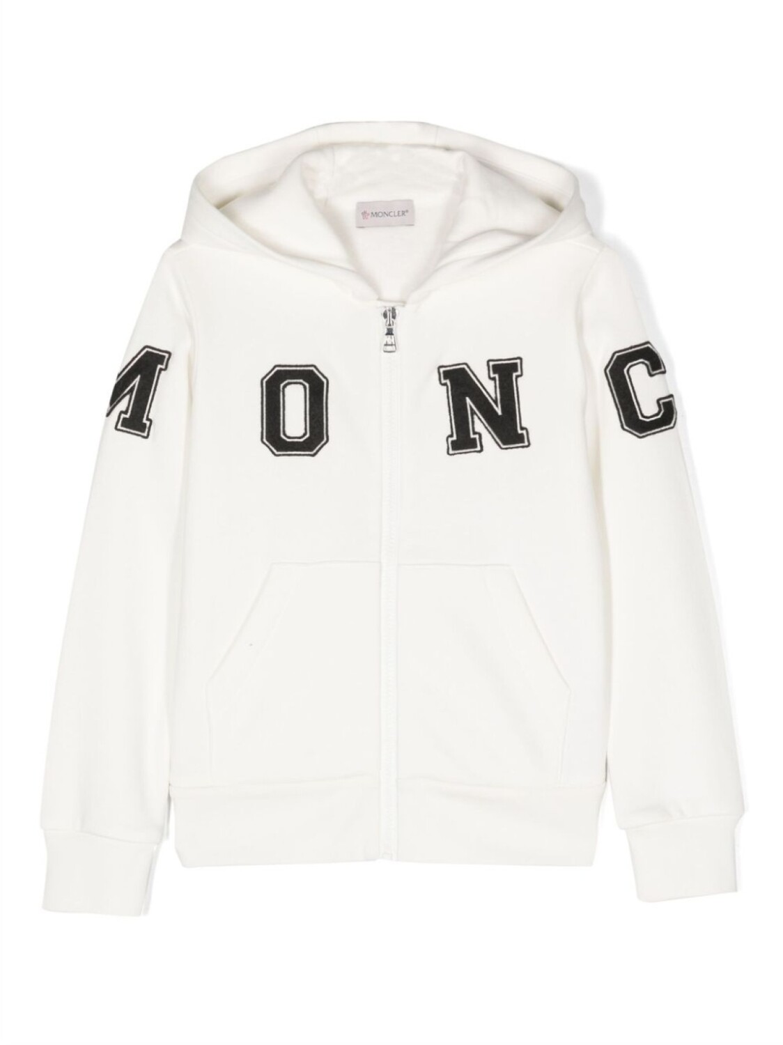 

Moncler Enfant худи на молнии с логотипом, белый