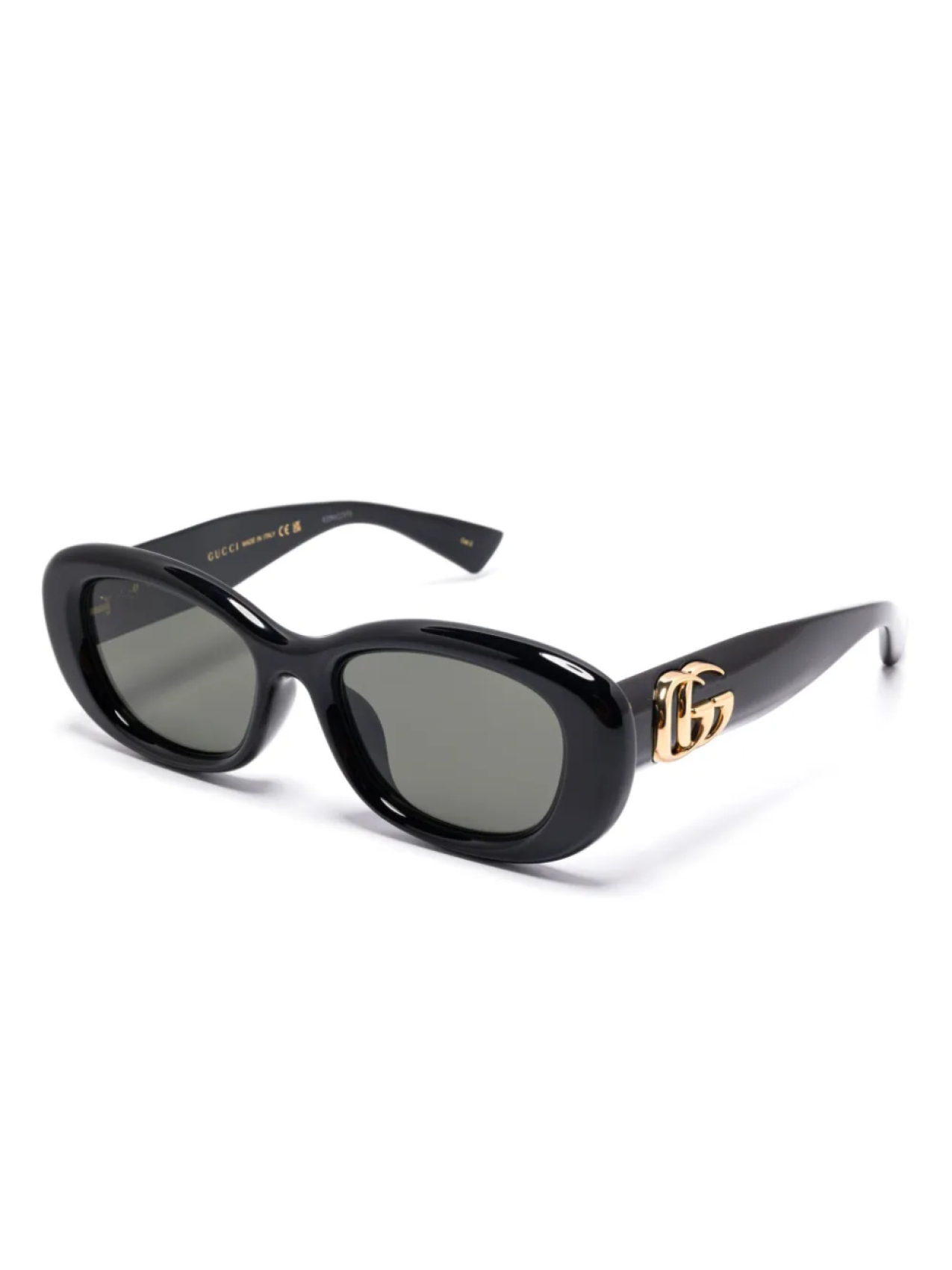 Gucci Eyewear солнцезащитные очки в овальной оправе, черный — фото 2