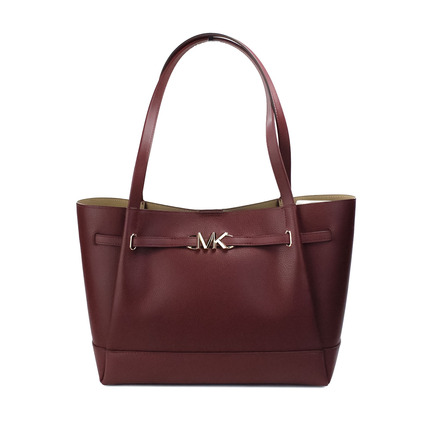 

Сумка-тоут из кожи темного вишневого цвета с поясом и ремнем Michael Kors