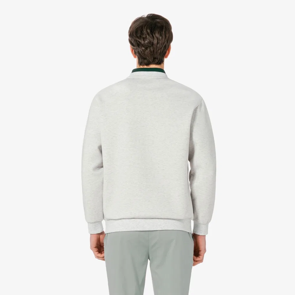 Мужской базовый свитшот Double Face Crewneck, меланжевый серый, от Lacoste — фото 3