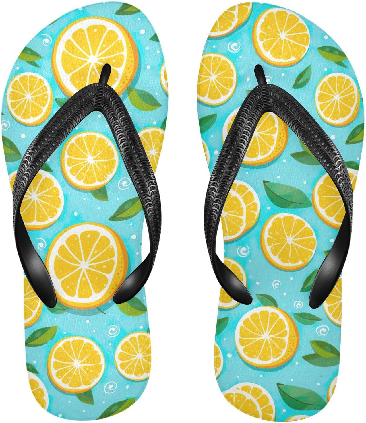 

Женские и мужские шлепанцы SPRIPORT Lemon Yellow Slim, удобные повседневные сандалии с мягкой подошвой, нескользящей резиновой подошвой, для ванной, душа, прогулок, пляжа и летнего времени, Multicoloured