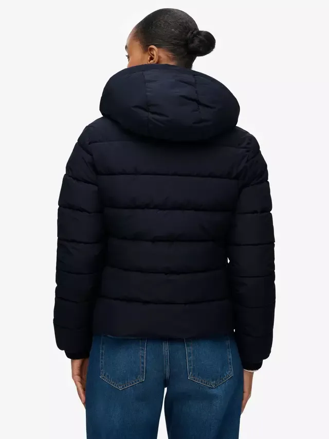 Пуховая куртка Spirit Sports с капюшоном, темно-синяя Superdry — фото 2