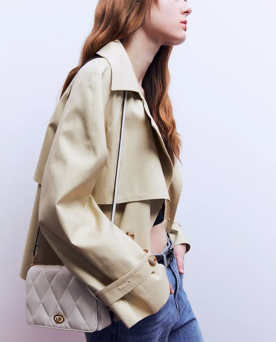 

Стеганая сумка через плечо с ромбами Sfera, цвет Crudo