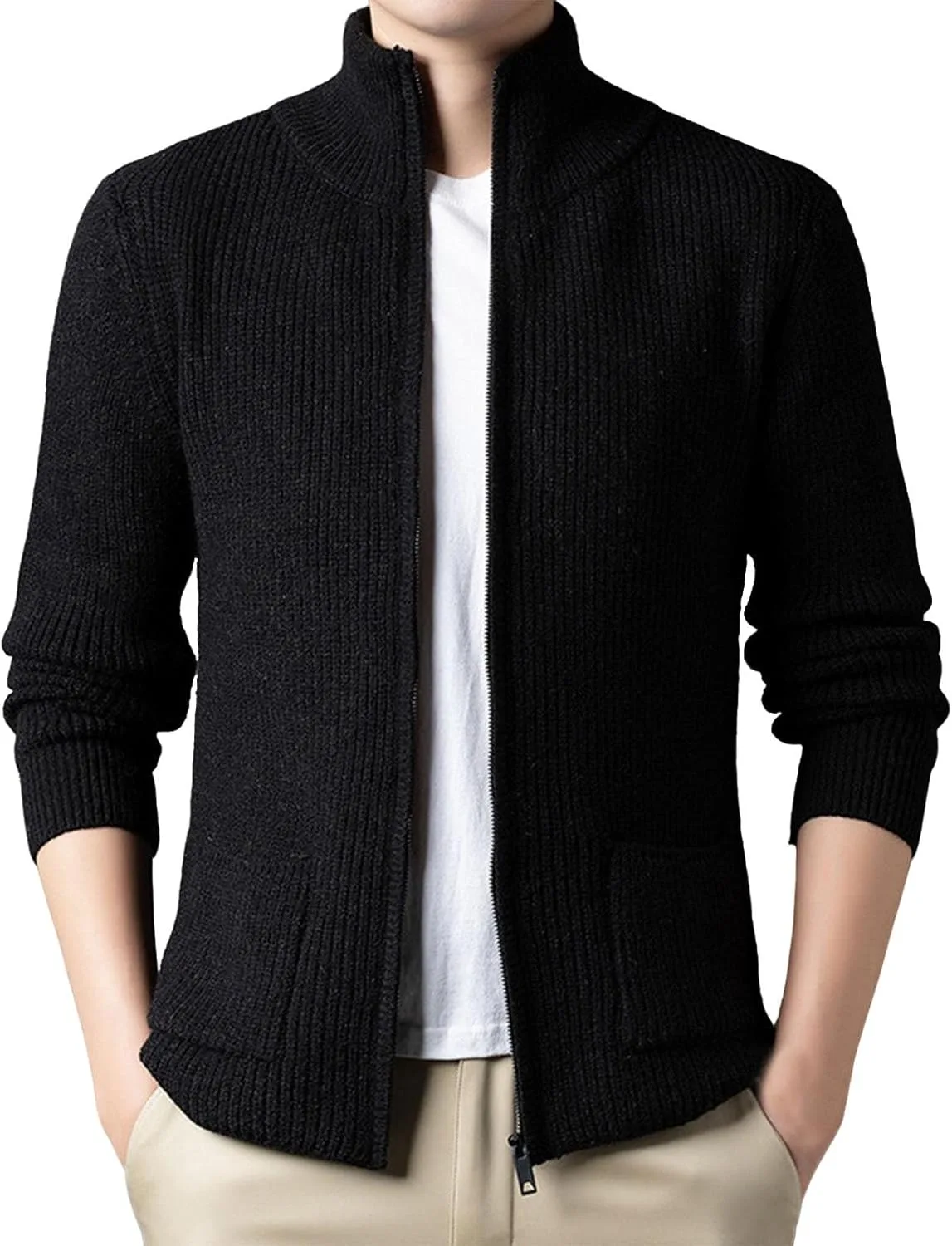 

Кардиган мужской зимний утепленный с воротником-стойкой и карманами Cambkatl