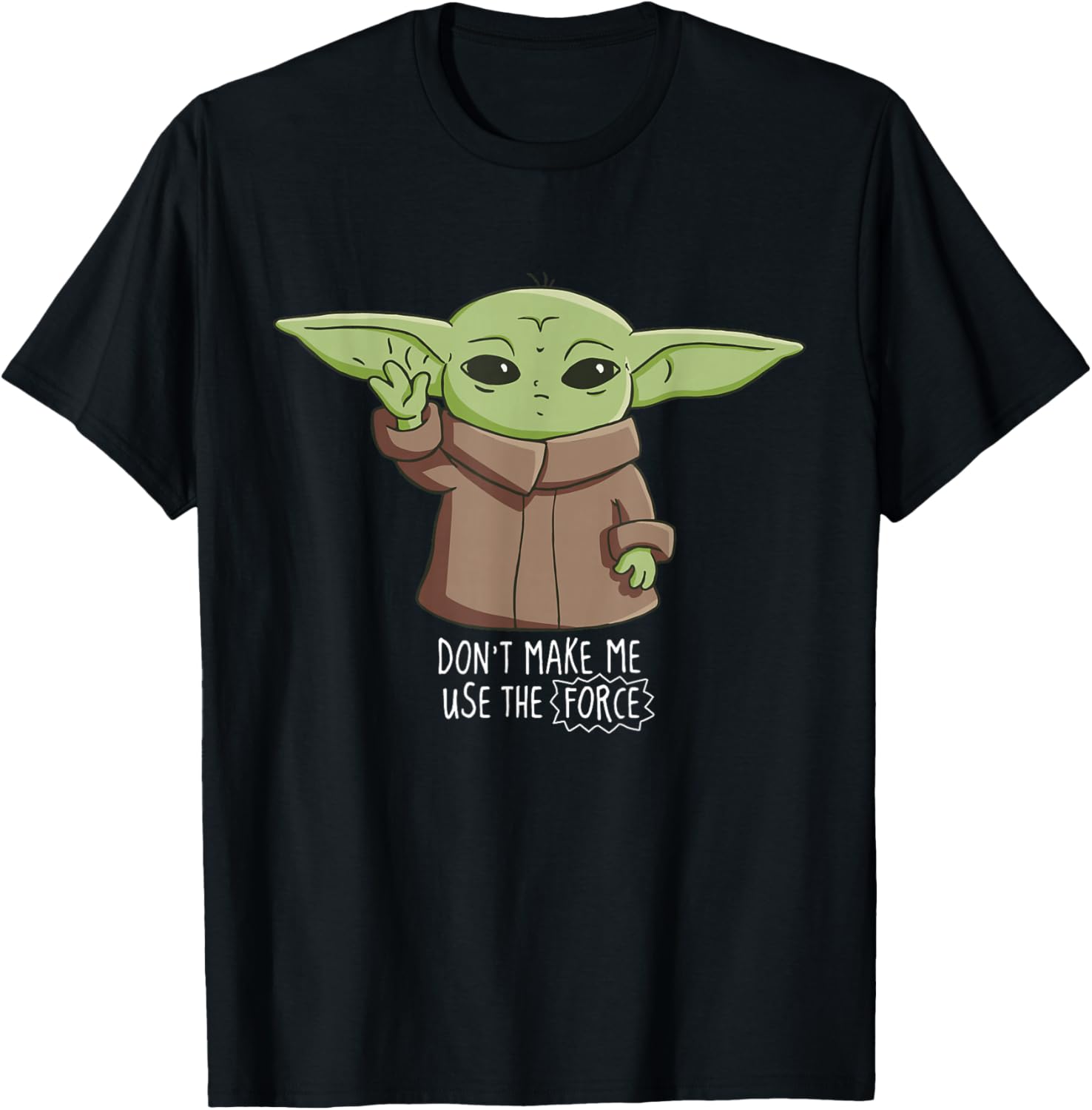 

Футболка Мандалорец: Малыш, не дай мне использовать Силу, черная Star Wars