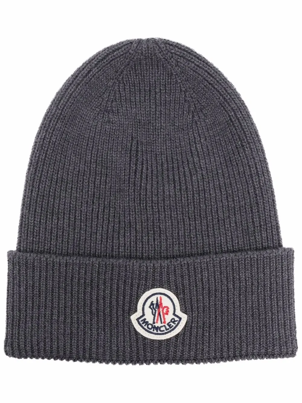 

Шапка бини с нашивкой-логотипом MONCLER, серый