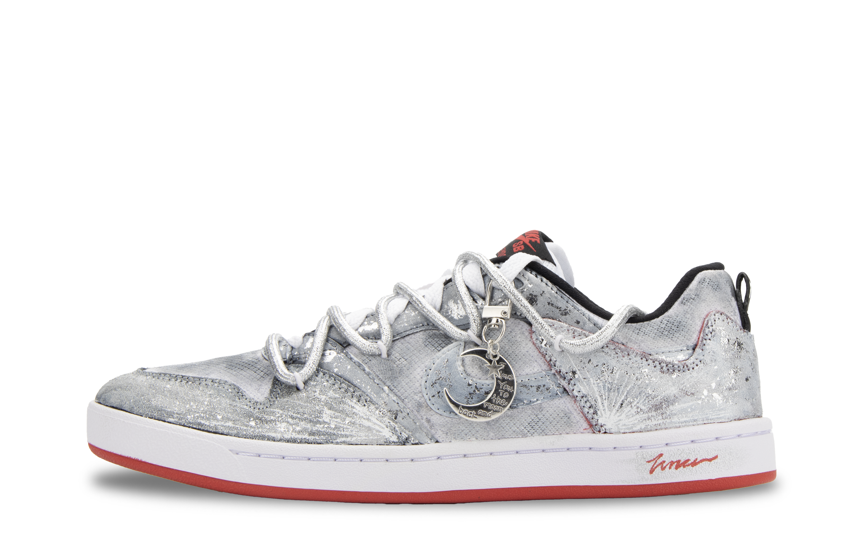 SB Alleyoop Star Meteor Low top детские скейтбординг кроссовки Silver Kids' Nike, серебряный (Special Shopping Bag) — фото 2