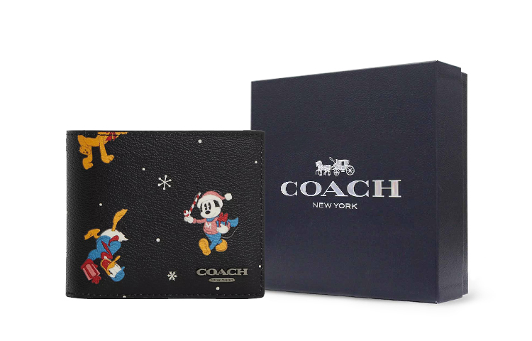 

COACH Disney, Collaboration 3 IN 1 Wallet Coated Canvas Wallet Women's Bronze & Black & Multicolor