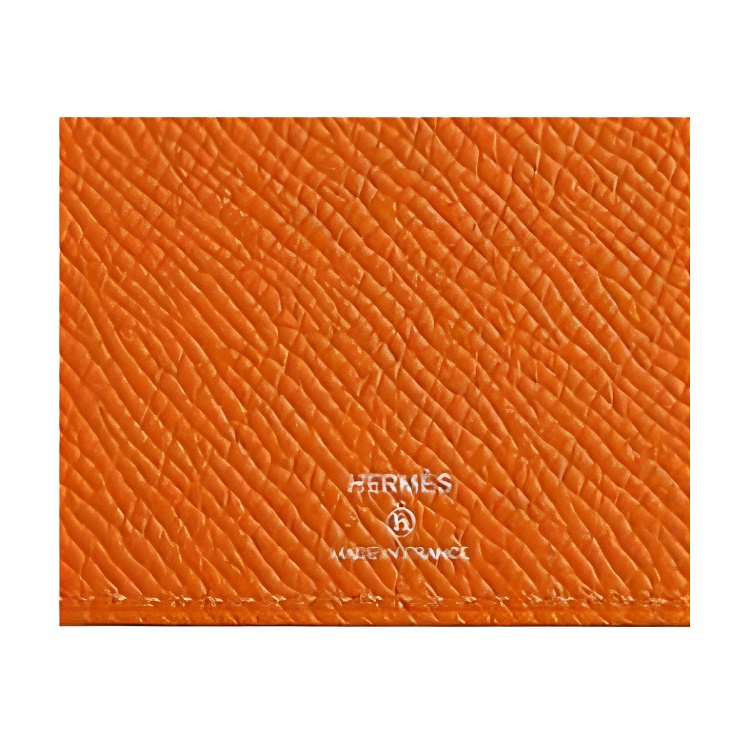 HERMES Кожаный картхолдер женский оранжевый и коричневый — фото 4