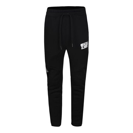 

Брюки as m nsw punk pant drawstring knit running sports long pants black Nike, черный