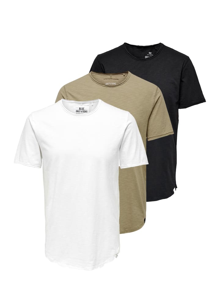 

Футболка ONLY & SONS, цвет beige/schwarz/weiß