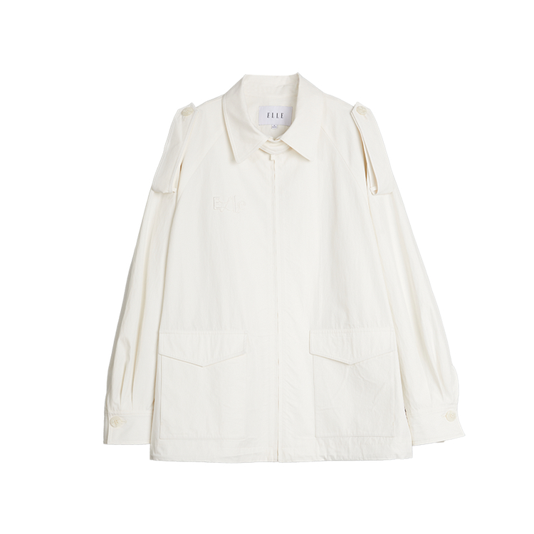 

ELLE Короткое пальто женское Ecru с лацканами Moderate