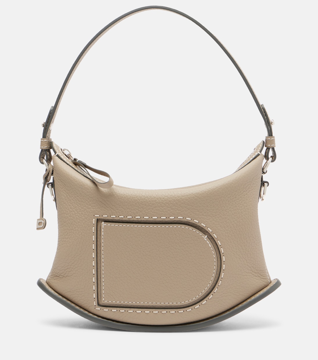 

Сумка через плечо Pin Swing Surpiqué из мягкой кожи Delvaux, Tourterelle - Ivory