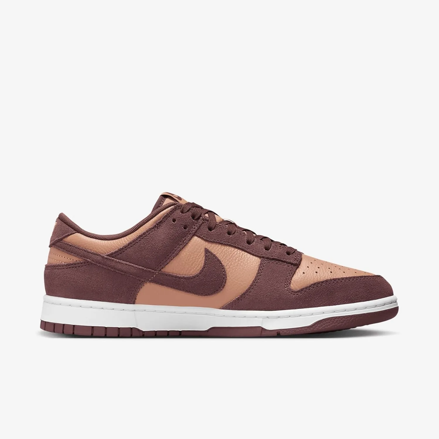 Мужские кроссовки Nike Dunk Low Retro (FQ8249-200, янтарно-коричневый/белый/темно-коричневый) — фото 3