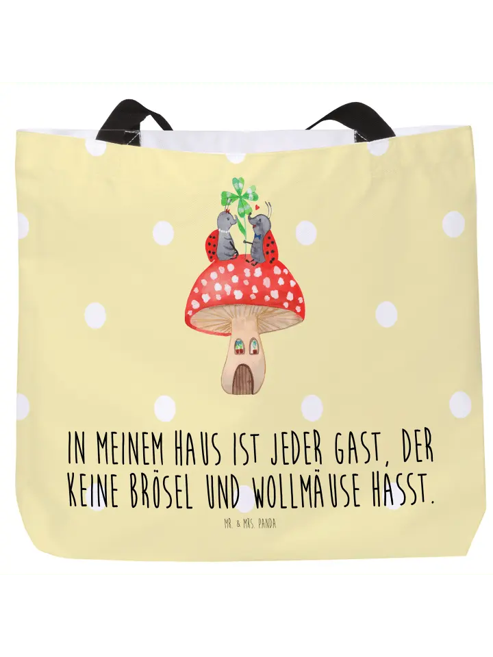 

Шоппер Mr. & Mrs. Panda, желтый пастельный