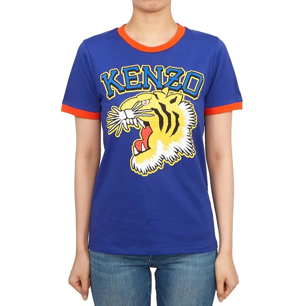 Футболка детская с круглым вырезом KENZO синяя — фото 4