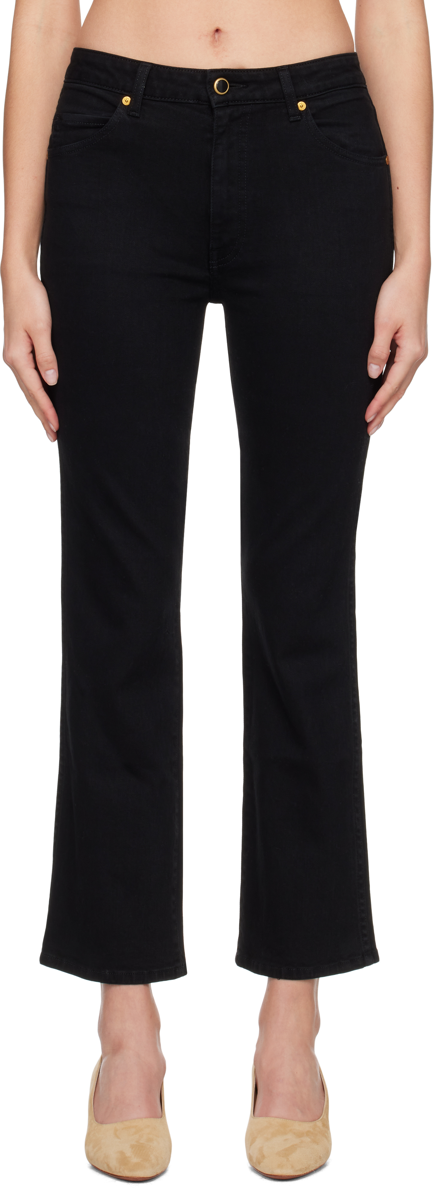 

Черные джинсы Vivian Stretch KHAITE