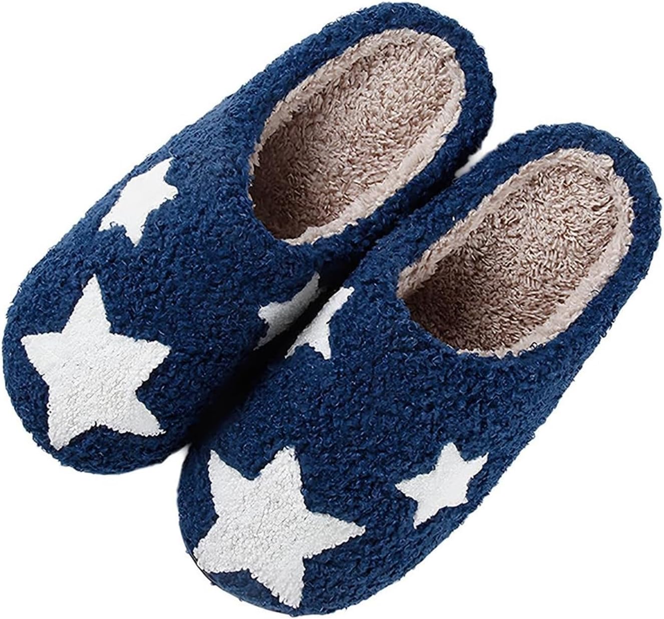 

Женские и мужские домашние тапочки Ретро Уютные Теплые Плюшевые Слипоны с Памятью Фоам для Дома Зимой, для улицы и дома Wiretran, голубой