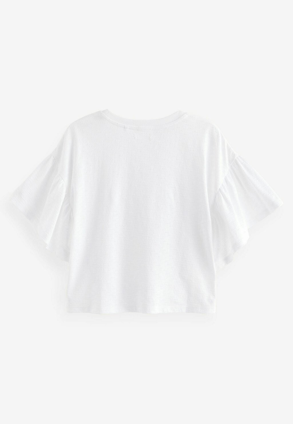 

Футболка с набивным рисунком Textured Floral Applique Frill Sleeve Regular Fit Next, белая