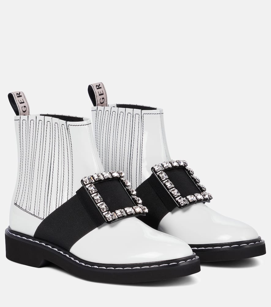 Ботинки Chelsea Viv' Rangers из гладкой кожи Roger Vivier, Bianco