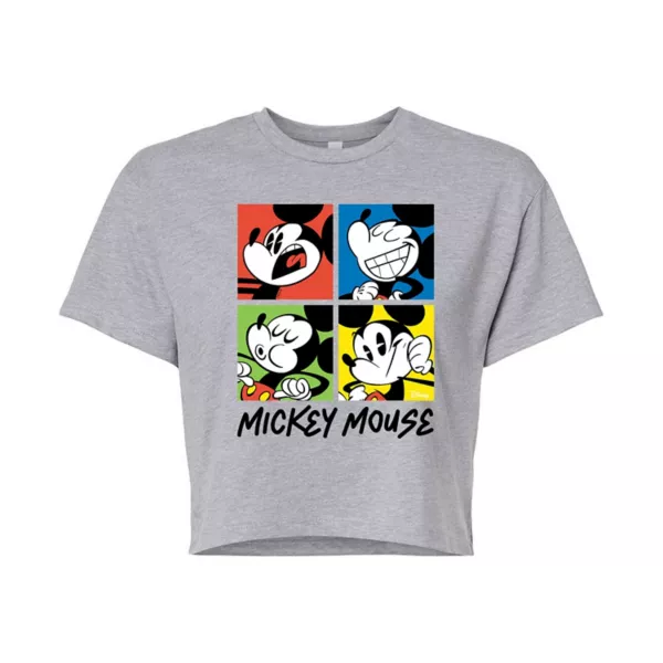 

Микки маус разноцветный укороченный принтованный топ для девочек Disney, серый