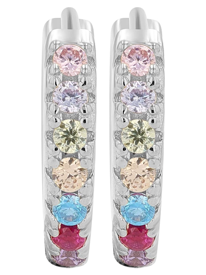 

Adeliás Женские серьги - серьги-кольца на шарнирах из серебра 925 пробы с кубическим цирконием в серебре