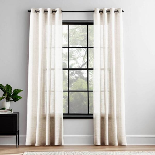 

Штора HOOMstylen Halbtransparant mit Ösen, 1x270x140 см, кремово-белый