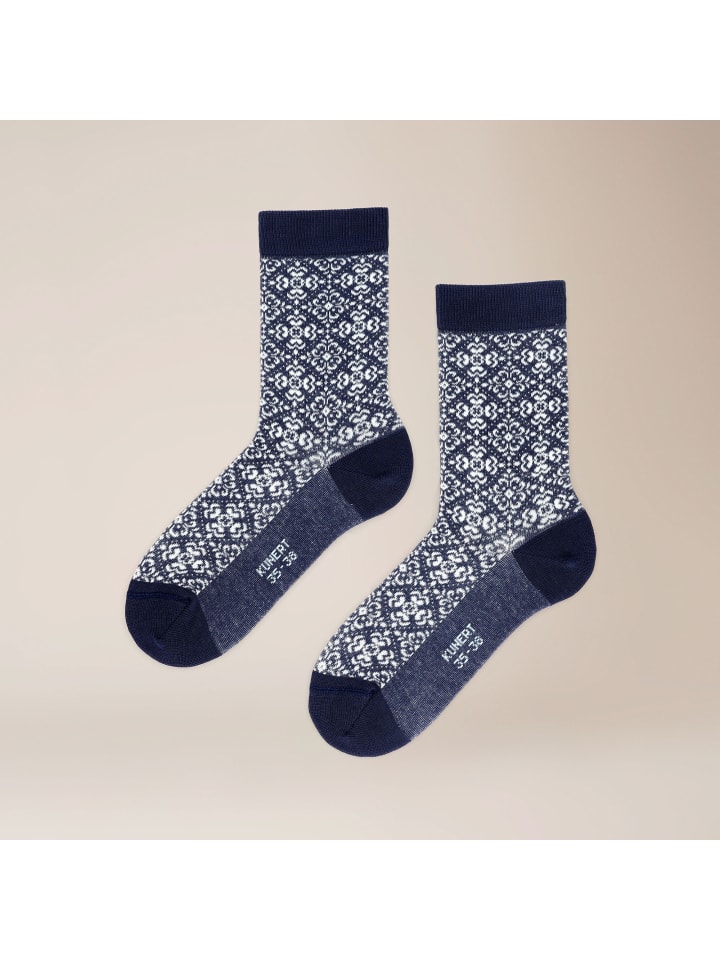 

Носки с цветочным узором по всей поверхности в цвете горечавки голубой Kunert