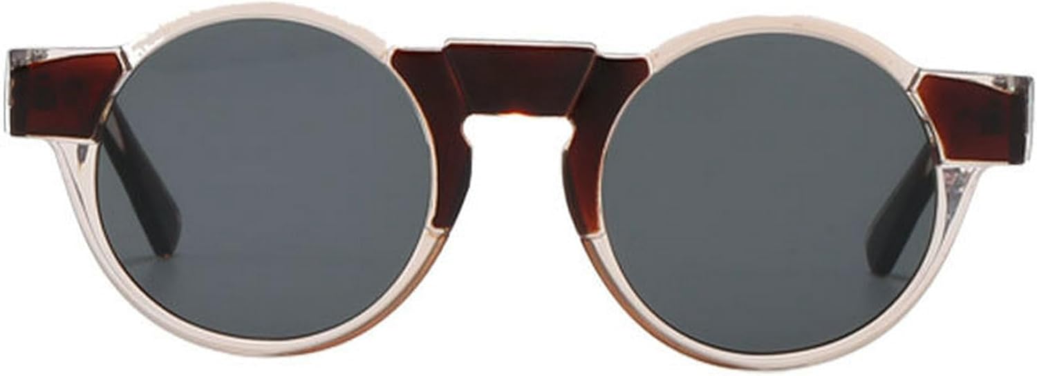 

Ретро маленькие круглые солнцезащитные очки для женщин, модные оттенки конфетных цветов, защита от УФ-излучения UV400, модные панк-солнцезащитные очки для мужчин mincl, Brown Gray