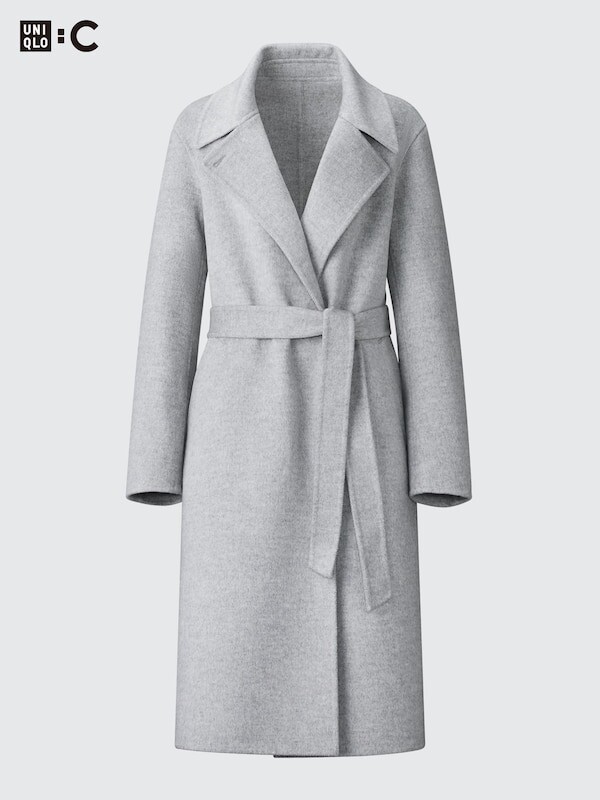 

Пальто-Накидка из смеси шерсти Uniqlo, серый