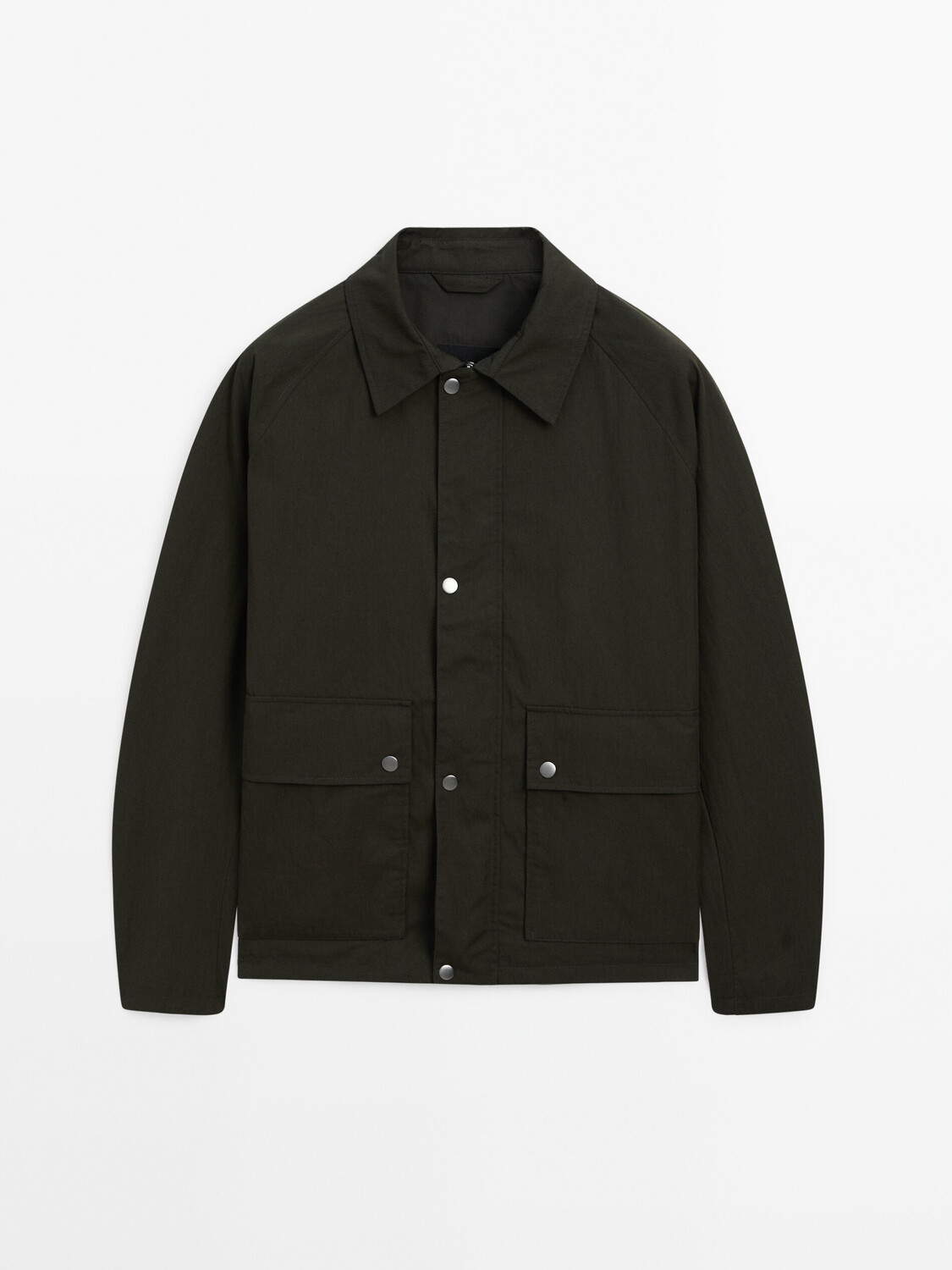 

Хлопковая куртка с кнопками Massimo Dutti, зеленый