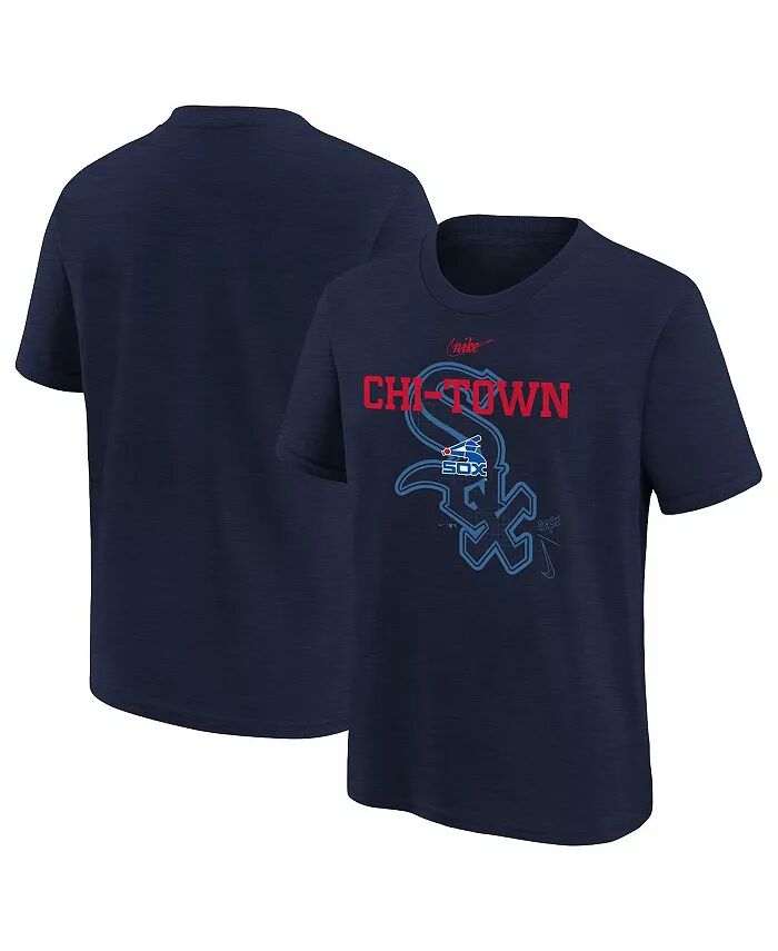 

Футболка Big Boys and Girls Navy Chicago White Sox Rewind Retro Tri-Blend Nike