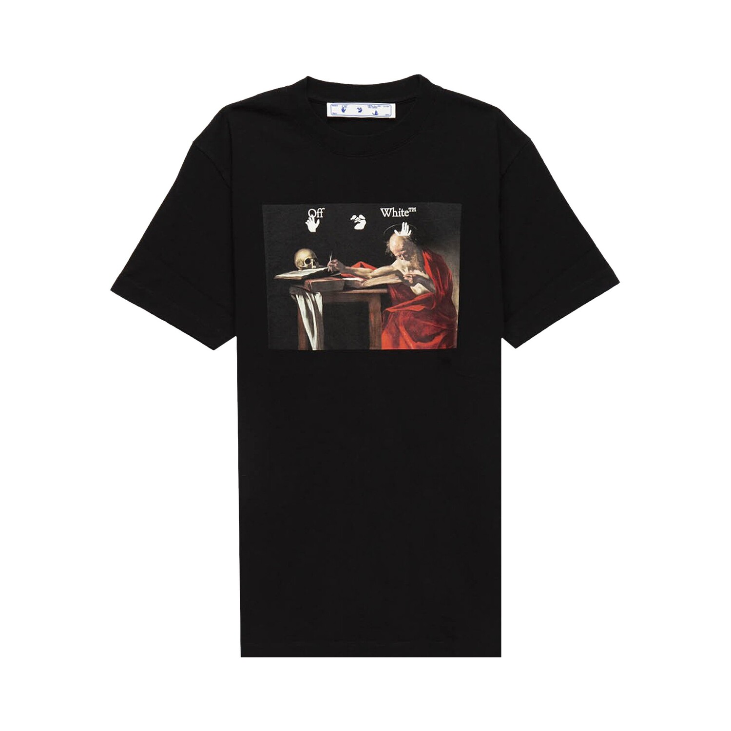 

Off-White Узкая футболка Caravaggio с короткими рукавами, цвет Черный/красный