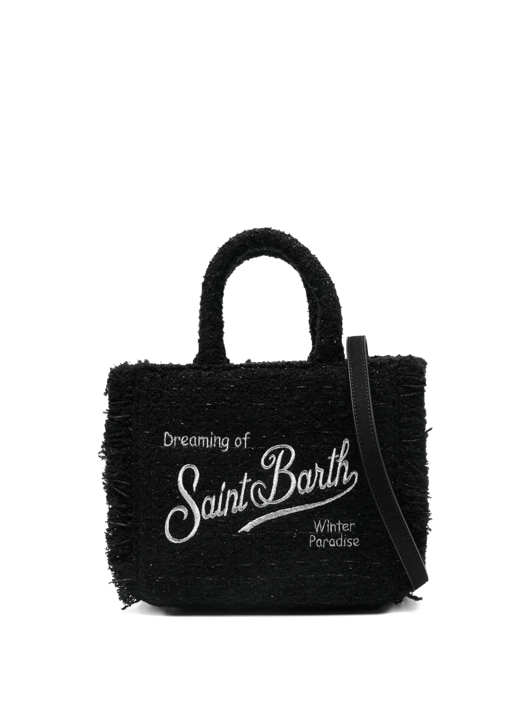 

Твидовая сумка-тоут Vanity размера мини Mc2 Saint Barth, черный