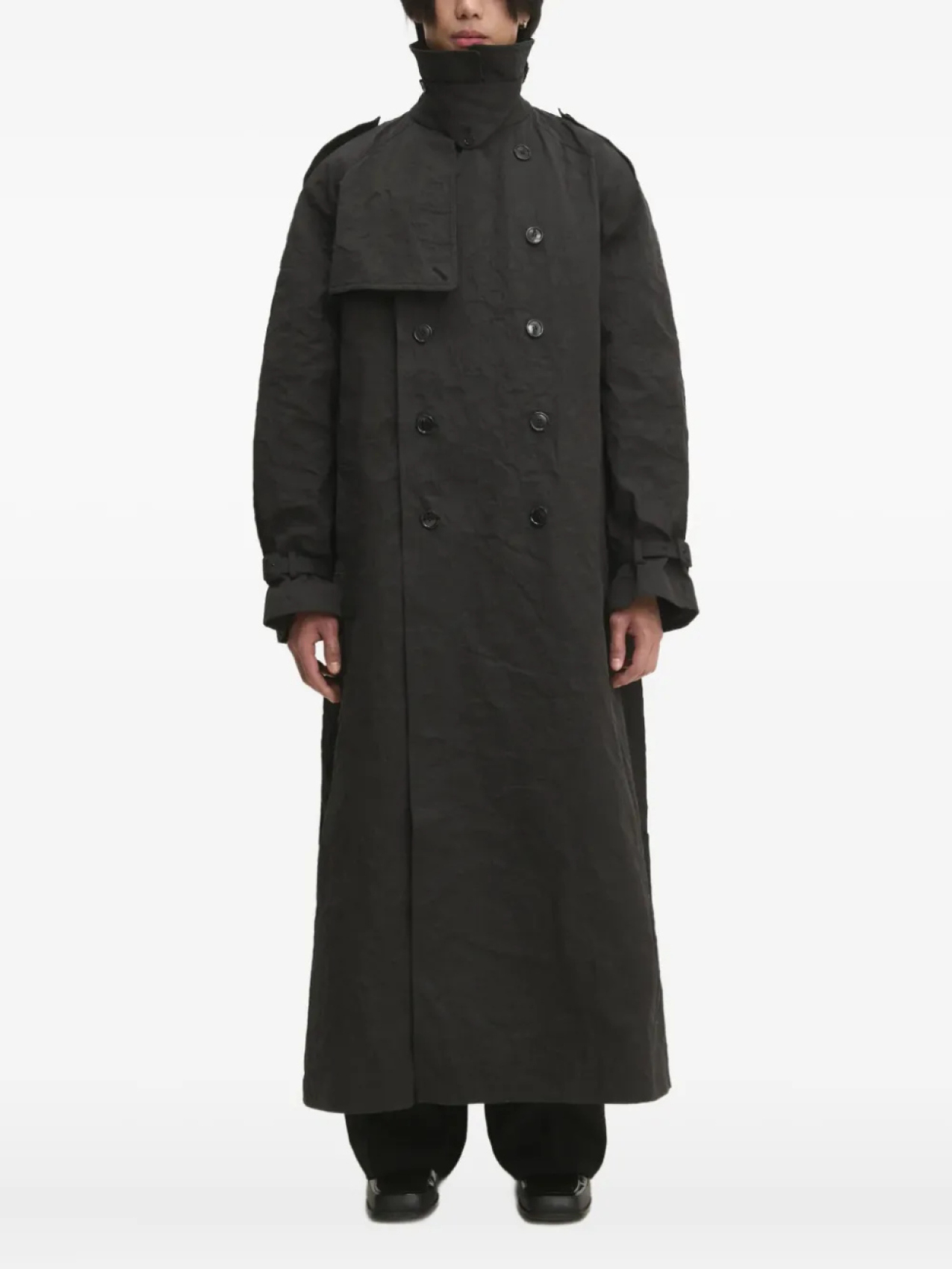 

Двубортный тренчкот с поясом VETEMENTS, черный