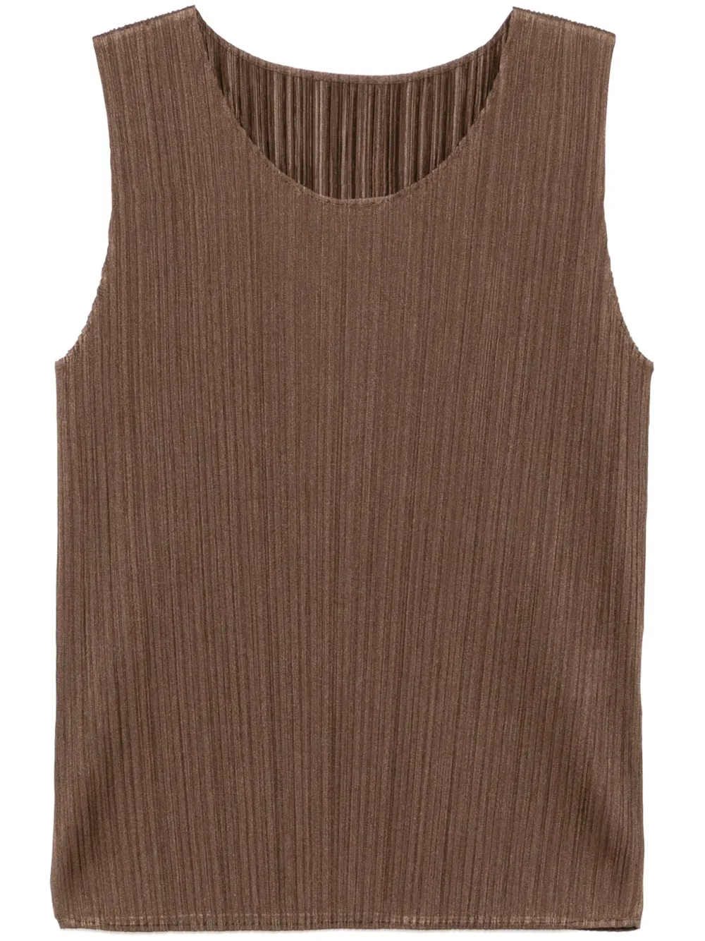 

Плиссированный топ без рукавов Pleats Please Issey Miyake, коричневый