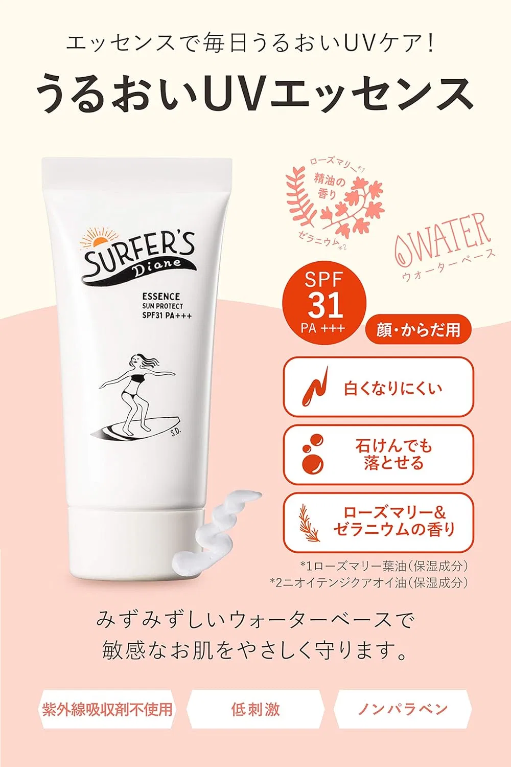 Солнцезащитная эссенция Non-chemical UV Essence Surfer's Diane SPF31 PA+++ 50 мл — фото 3
