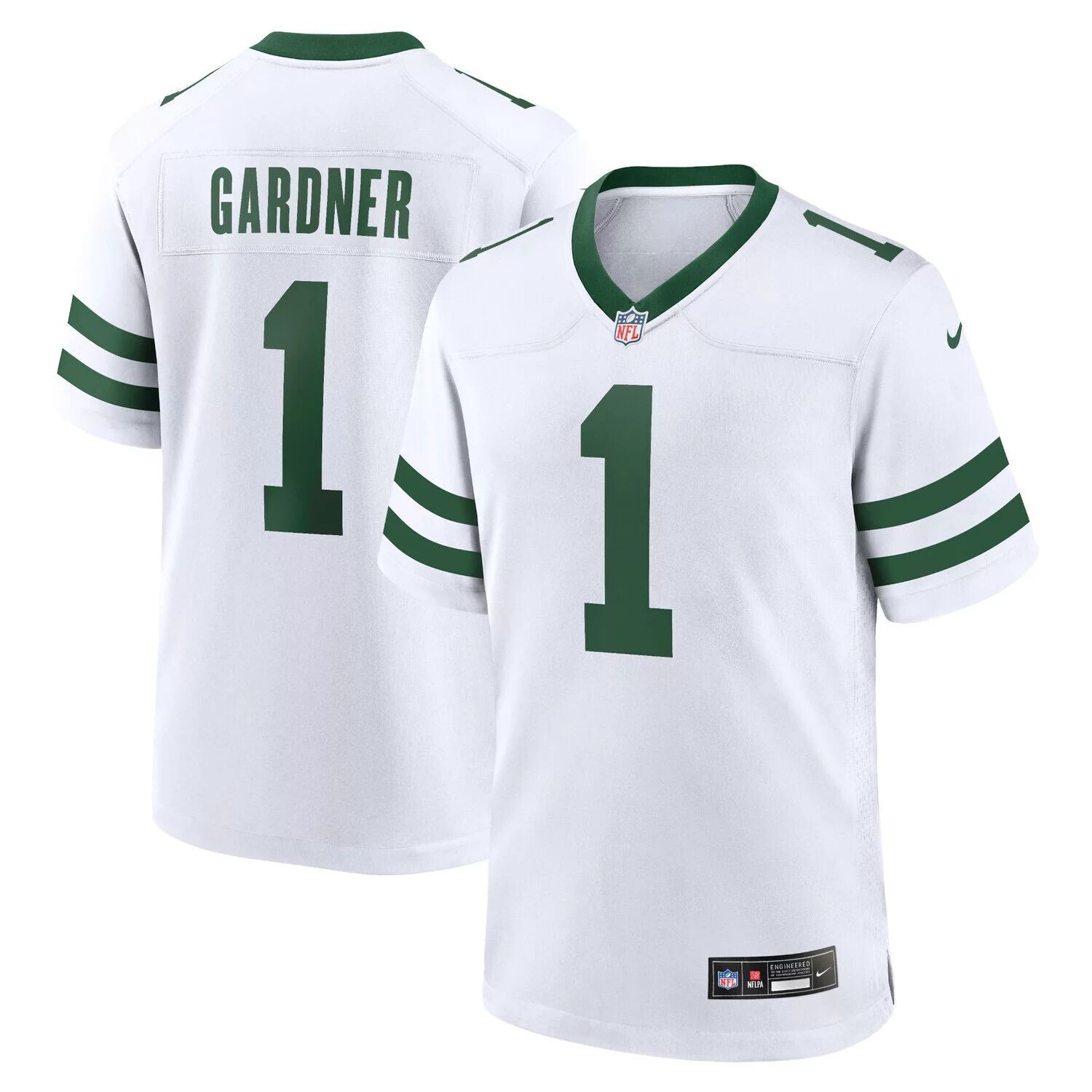 

Мужское белое игровое джерси Ahmad Sauce Gardner New York Jets Legacy Player Nike, Белый, Мужское белое игровое джерси Ahmad Sauce Gardner New York Jets Legacy Player Nike