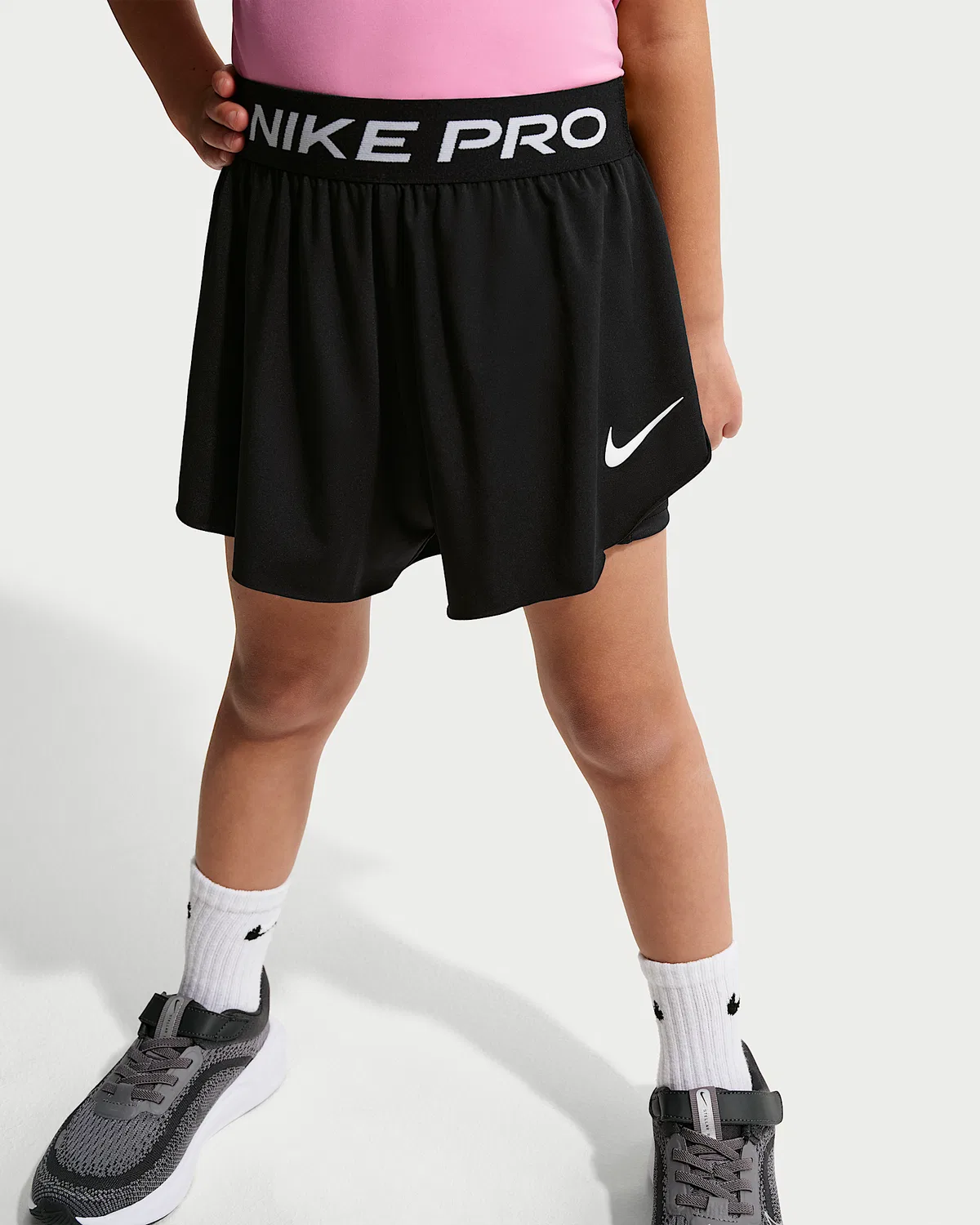 Детские шорты Nike Pro Dri-FIT 2-в-1, Black — фото 2