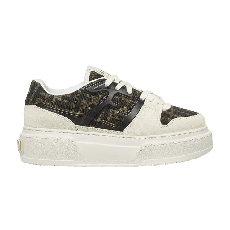 Кроссовки Fendi Wmns Match Platform FF Motif - White Brown, коричневый