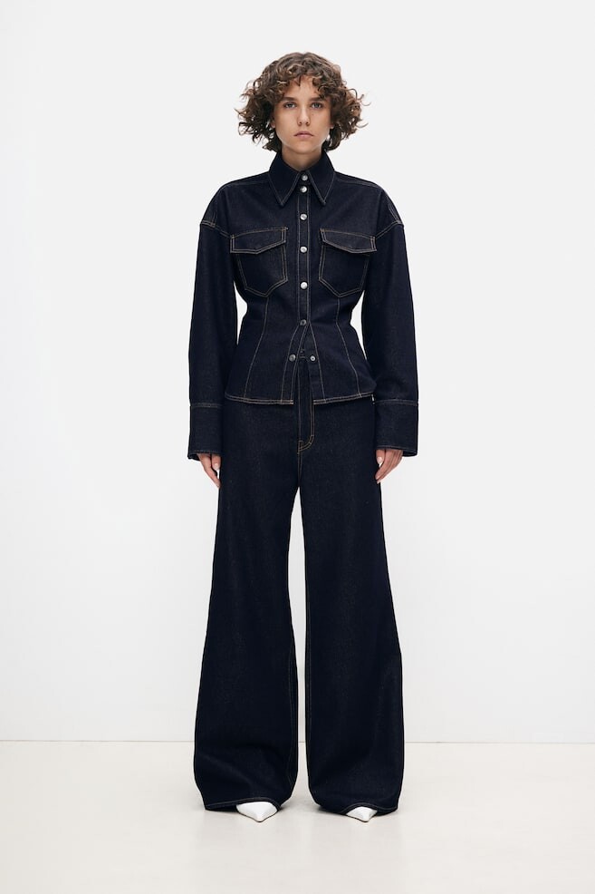 

Блестящие широкие джинсы H&M, синий