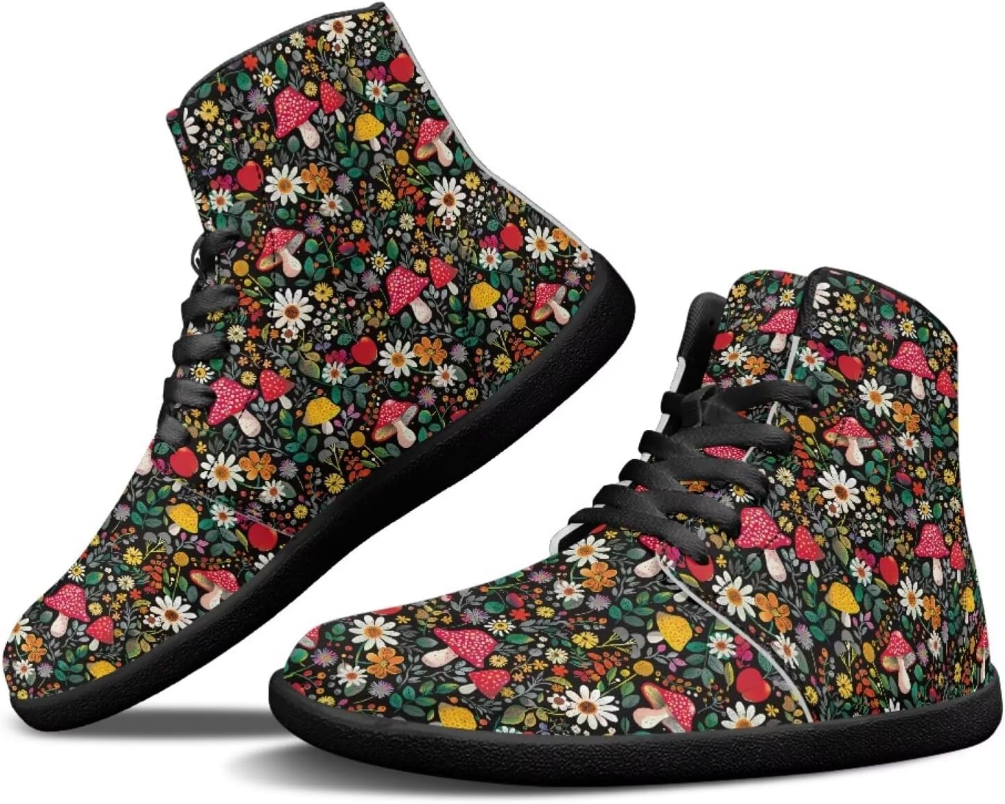 

Минималистичные кроссовки Binienty для ходьбы, женские и мужские, высокие, Hippy Daisy Mushroom